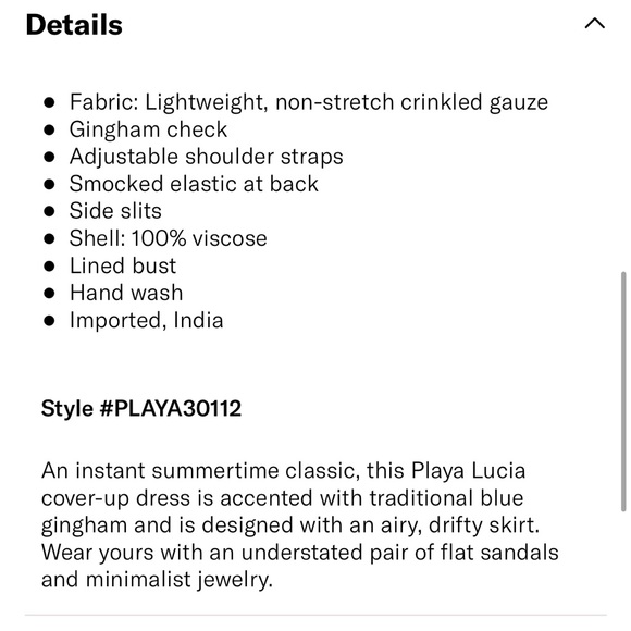 Playa Lucila Blue Gingham Dress Sz M - Picture 4 of 16